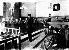 The Trial of Major Esterhazy by the first court-martial of the military government of Paris, 1898. Creator: Unknown