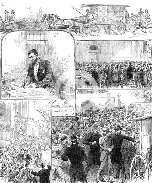 The Trial of Guiteau at Washington for the murder of President Garfield, 1881. Creator: Unknown.
