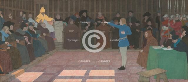 The Trial of Joan of Arc (Joan of Arc series: VI), c. late 1909-early 1910. Creator: Louis Maurice Boutet de Monvel.