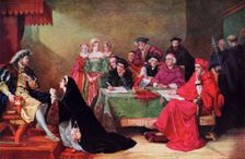 The Trial of Queen Catherine 19th century, (c1920). Artist: Henry Nelson O'Neil