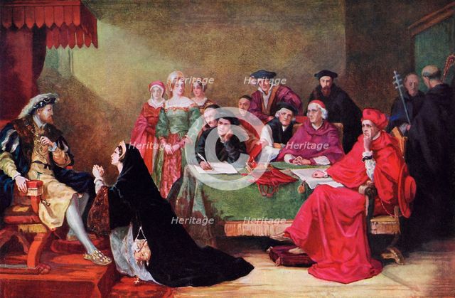 'The Trial of Queen Catherine', 19th century, (c1920). Artist: Henry Nelson O'Neil