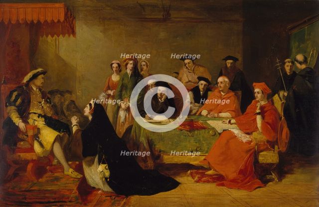 The Trial of Queen Catherine of Aragon, 1848.  Creator: Henry Nelson O'Neil.