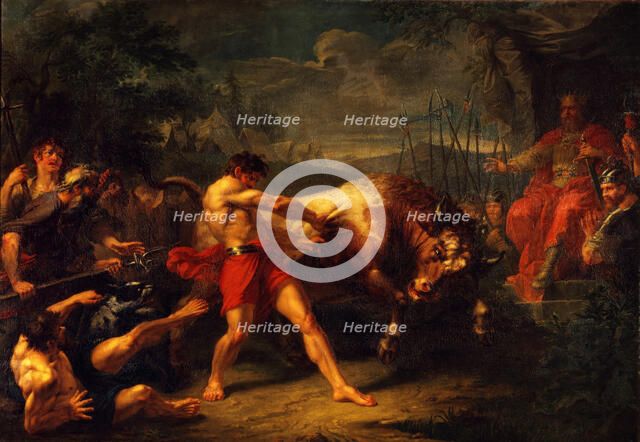 The Trial of Strength of Yan Usmar, 1796. Artist: Ugryumov, Grigori Ivanovich (1764-1823)