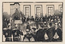 The trial of the killers of Tomas Hernandez Aguirre, from a broadside entitled E..., ca. 1890-1891. Creator: José Guadalupe Posada