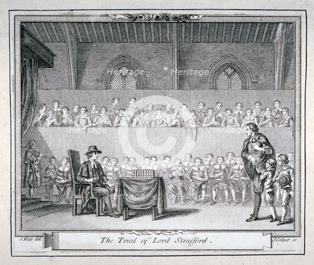 The Trial of Thomas Wentworth, Earl of Strafford, Westminster Hall, London, 1641 (c1750).            Artist: J Collyer