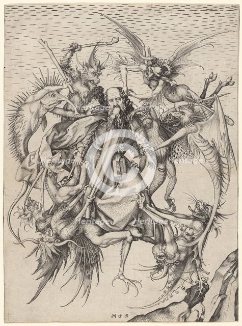 The Tribulations of Saint Anthony, c1470-1475. Creator: Martin Schongauer.