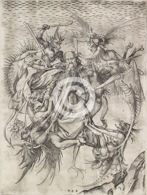 The Tribulations of St Anthony, late 15th century. Artist: Martin Schongauer.