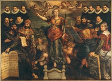 The Tribunal of the Brabant Mint in Antwerp, 1594. Creator: Vos, Maerten, de (1532-1603)