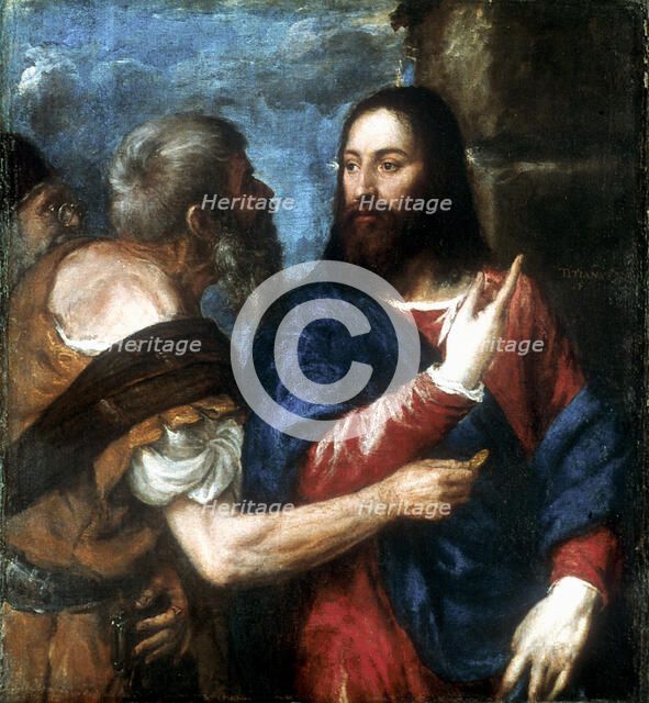 'The Tribute Money', 1560-1568. Artist: Titian