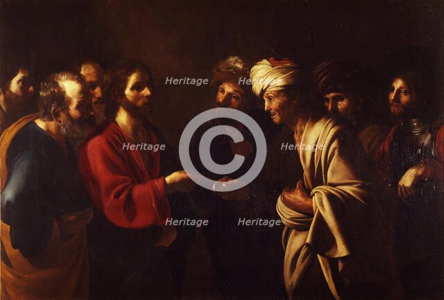The Tribute Money, c. 1615. Artist: Manfredi, Bartolomeo (1587-1622)