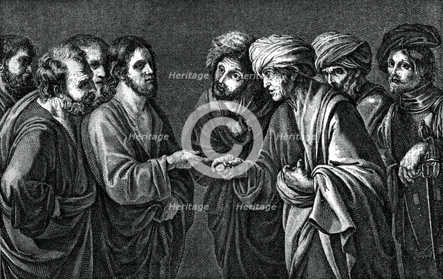 'The Tribute to Caesar', 17th century, (1870). Artist: Unknown