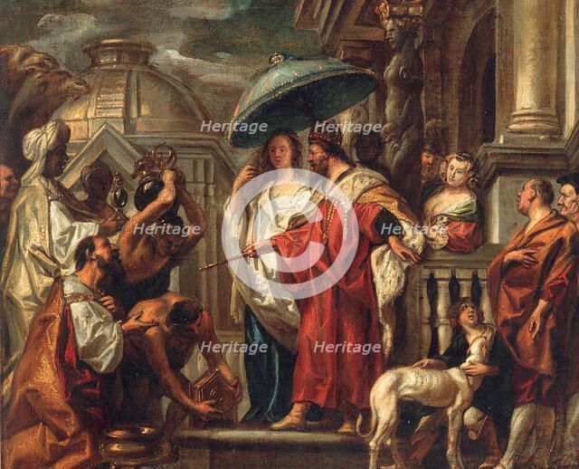 The tribute the Caliph Harun al-Rashid to Charlemagne, ca 1663. Creator: Jordaens, Jacob (1593-1678).