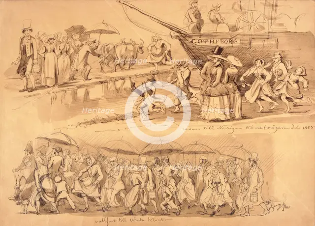 "The trip to Norrige, Kanalvägen July 1855". Creator: Fritz von Dardel.