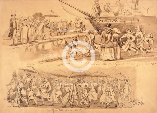 "The trip to Norrige, Kanalvägen July 1855". Creator: Fritz von Dardel.