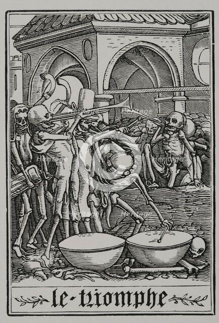 The Triumph - Bones of all the dead, 1538, (1877).  Creators: Unknown, Hans Holbein the Younger.
