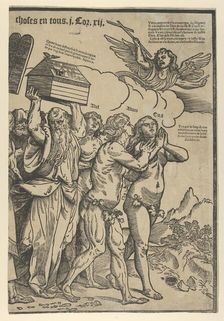 The Triumph of Christ: the last sheet on the right showing Adam and Eve who lead th..., ca. 1510-11. Creator: Anon