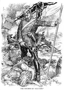 The Triumph of Culture 1914, (c1920).Artist: Bernard Partridge