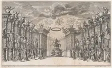 The Triumph of Austria; Leopold I at center, mounted on a reared horse, atop a military tr..., 1668. Creator: Mathäus Küsel