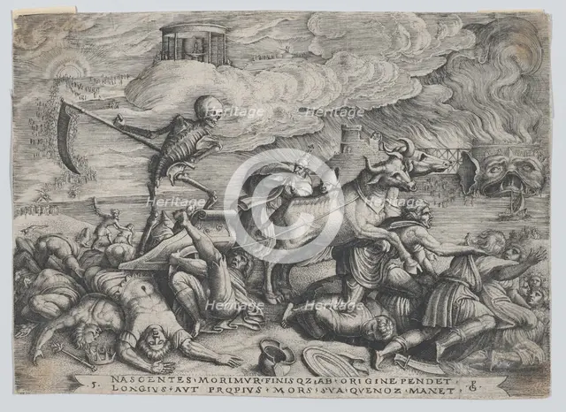 The Triumph of Death on Time, from The Triumph of Petrarch. Creator: Georg Pencz.