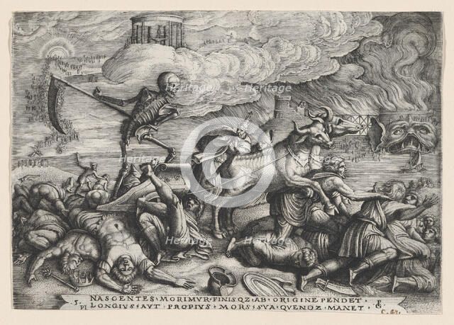 The Triumph of Death on Time, from The Triumph of Petrarch. Creator: Georg Pencz.