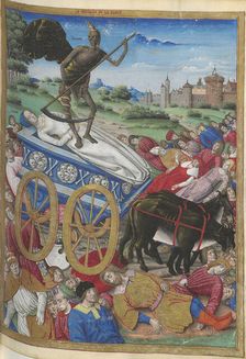 The triumph of Death: the death of Laura. Miniature from Pétrarque, Les Triomphes, 1500-1505. Creator: Serpin, Jean (active 1500-1520)