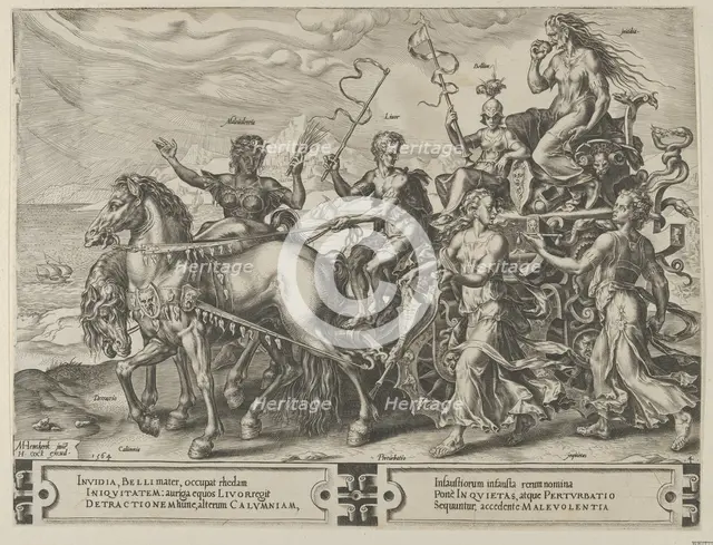 The Triumph of Envy, from The Cycle of the Vicissitudes of Human Affairs, plate 4, 1564. Creator: Cornelis Cort.