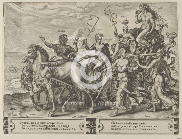 The Triumph of Envy, from The Cycle of the Vicissitudes of Human Affairs, plate 4, 1564. Creator: Cornelis Cort.