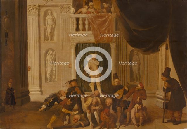 The Triumph of Folly: Brutus Playing the Fool before King Tarquinius. Creator: Pieter Jansz. Quast.