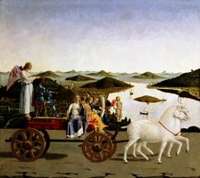 The triumph of Federico de Montefieltro crowned by Victory, Duke of Urbino