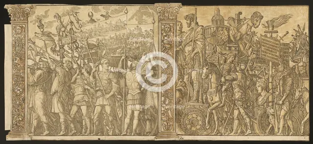 The Triumph of Julius Caesar [no.1 and 2 plus 2 columns], 1599. Creator: Andrea Andreani.