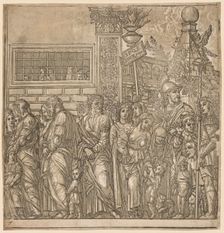 The Triumph of Julius Caesar: Procession of Men, Women and Children, 1593-99. Creator: Andrea Andreani (Italian, about 1558-1610)