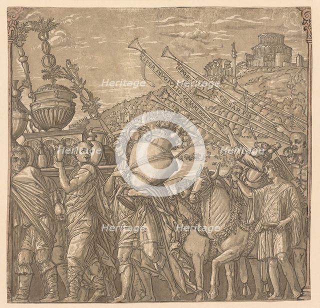 The Triumph of Julius Caesar: Soldiers Carrying Vases, 1593-99. Creator: Andrea Andreani (Italian, about 1558-1610).