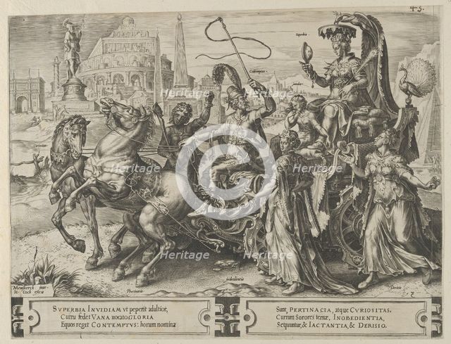 The Triumph of Pride, from The Cycle of the Vicissitudes of Human Affairs, plate 3, 1564. Creator: Cornelis Cort.
