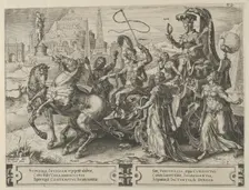 The Triumph of Pride, from The Cycle of the Vicissitudes of Human Affairs, plate 3, 1564. Creator: Cornelis Cort
