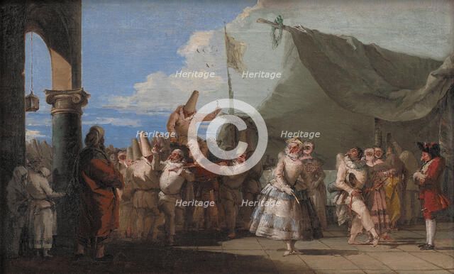 The Triumph of Pulcinella, 1760-1770. Artist: Tiepolo, Giandomenico (1727-1804)