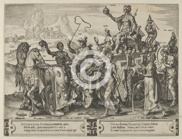 The Triumph of the Riches, from The Cycle of the Vicissitudes of Human Affairs, plate 2, 1564. Creator: Cornelis Cort.