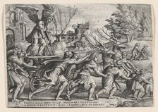 The Triumph of Time on Fame, from The Triumphs of Petrarch. Creator: Georg Pencz