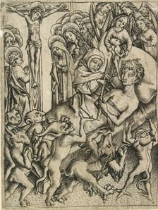 The triumph over all temptation in the hour of death, c15th century. Artist: Master ES