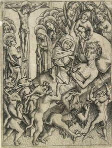 The triumph over all temptation in the hour of death, c15th century. Artist: Master ES