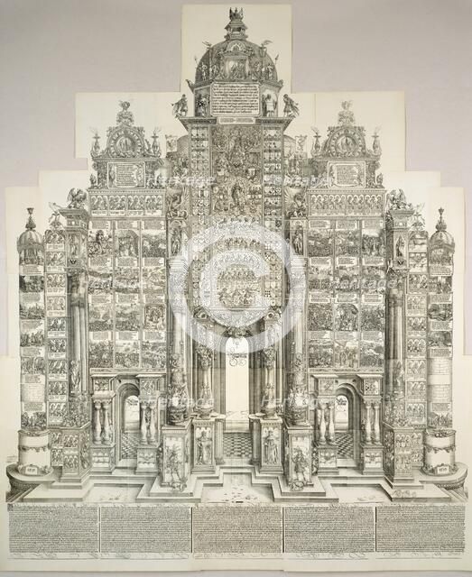 The Triumphal Arch of Maximilian, 1515 (1799 edition). Creator: Albrecht Durer.