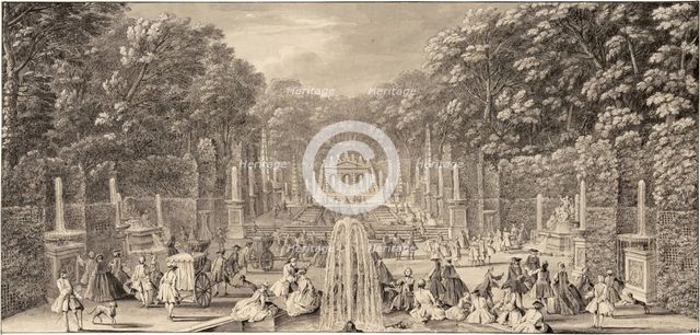 The Triumphal Arch Grove in the Gardens of Versailles, c1730. Creator: Rigaud, Jacques (1671-1754).