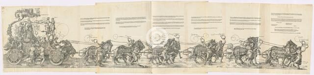 The Triumphal Chariot of Maximilian I (The Great Triumphal Car), 1523 (Latin ed.). Creator: Albrecht Durer.
