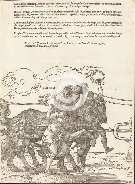 The Triumphal Chariot of Maximilian I (The Great Triumphal Car) [plate 5 of 8], 1523 (Latin ed.). Creator: Albrecht Durer.