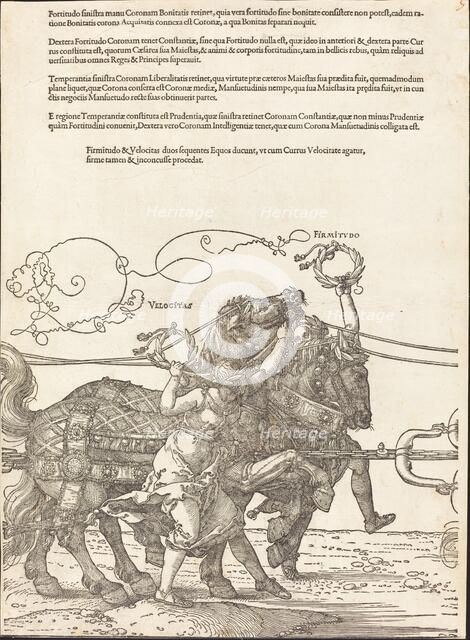 The Triumphal Chariot of Maximilian I (The Great Triumphal Car) [plate 5 of 8], 1523 (Latin ed.). Creator: Albrecht Durer.