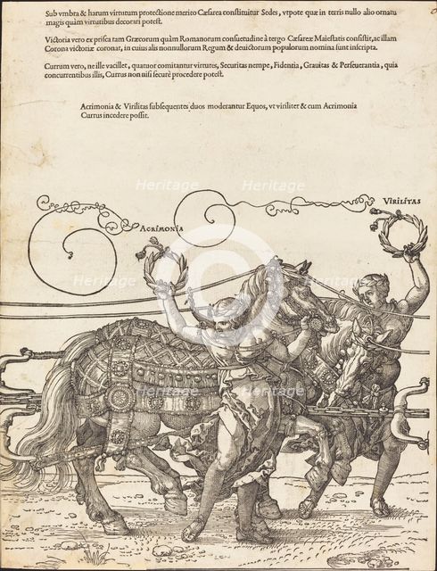 The Triumphal Chariot of Maximilian I (The Great Triumphal Car) [plate 6 of 8], 1523 (Latin ed.). Creator: Albrecht Durer.