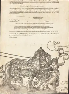The Triumphal Chariot of Maximilian I (The Great Triumphal Car) [plate 8 of 8], 1523 (Latin ed.). Creator: Albrecht Durer
