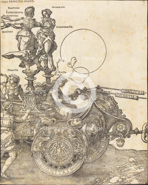 The Triumphal Chariot of Maximilian I (The Great Triumphal Car) [plate 2 of 8], 1523 (Latin ed.). Creator: Albrecht Durer.