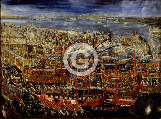 The Triumphant return of Doge Francesco Morosini to Venice, Early 18th century. Creator: Piazza, Alessandro (1652-1727).