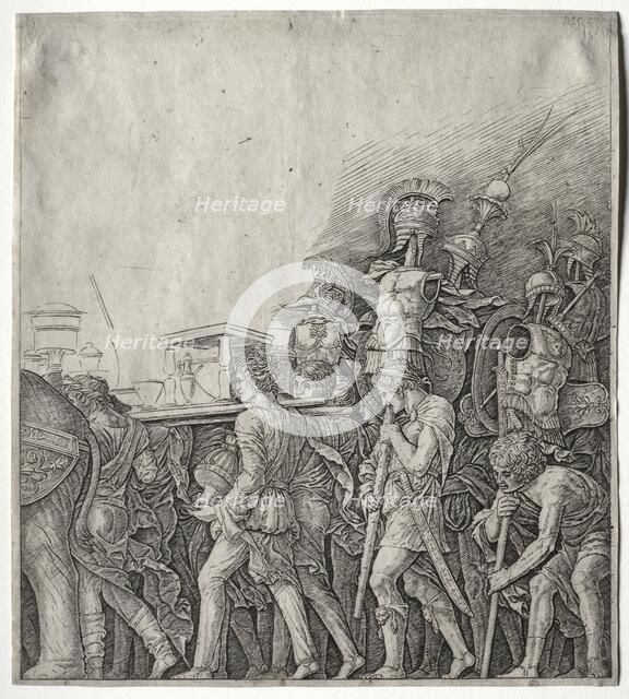 The Triumphs of Caesar: The Corselet Bearers, c. 1498. Creator: Giulio Campagnola (Italian, 1482-1515).