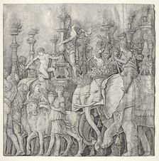 The Triumphs of Caesar: The Elephants, c. 1485-1490. Creator: Giulio Campagnola (Italian, 1482-1515)